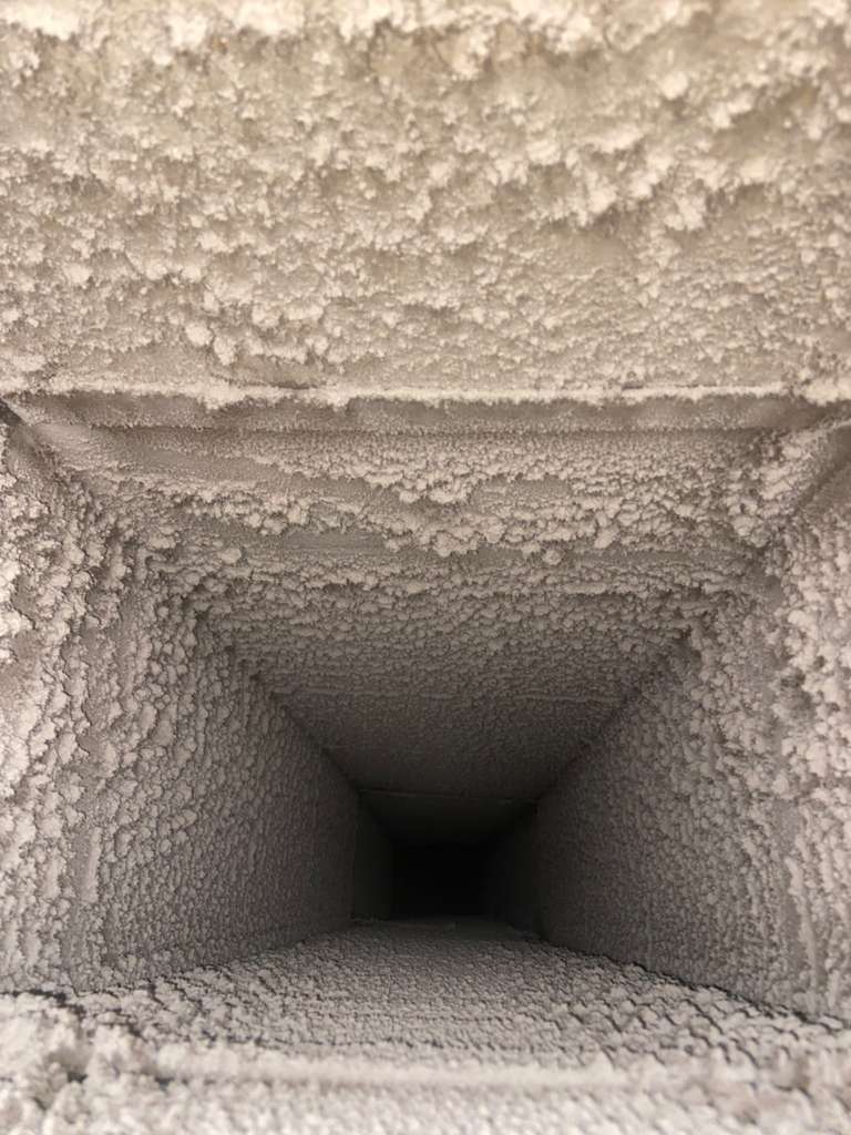 Clogged dryer vent before ChimmerJim cleaning